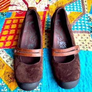 Merrell Brown Suede Leather Mary Jane Shoes
